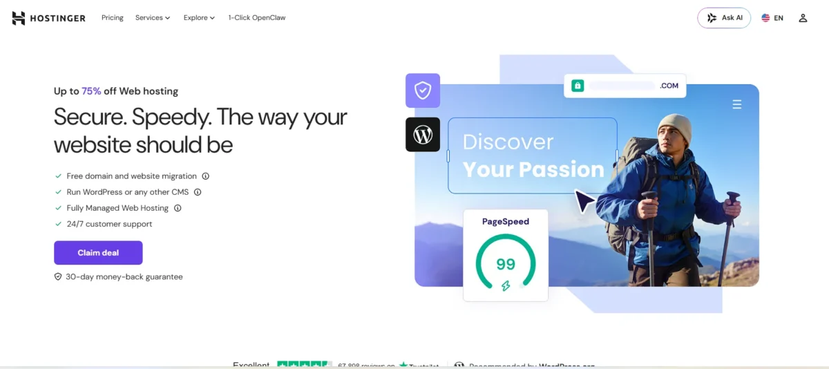 Hostinger Choose a service - get online today SaaSHostly