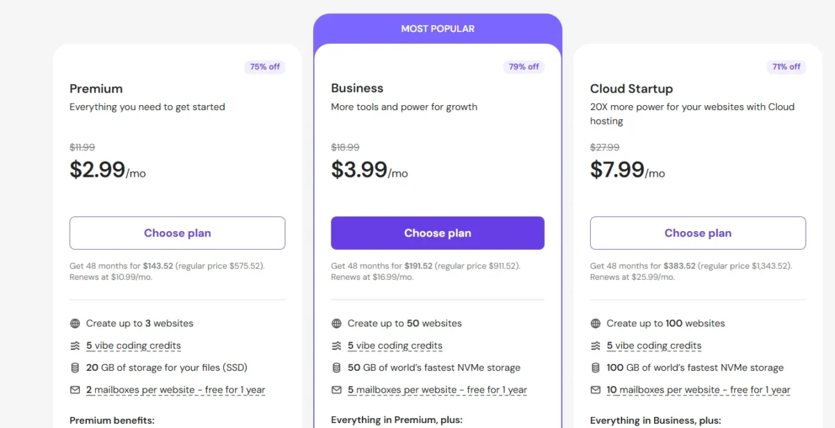 Hostinger Plans and Pricing SaaSHostly