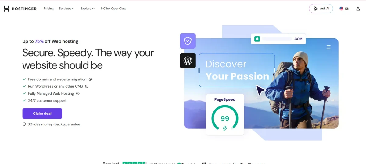 Hostinger home page
