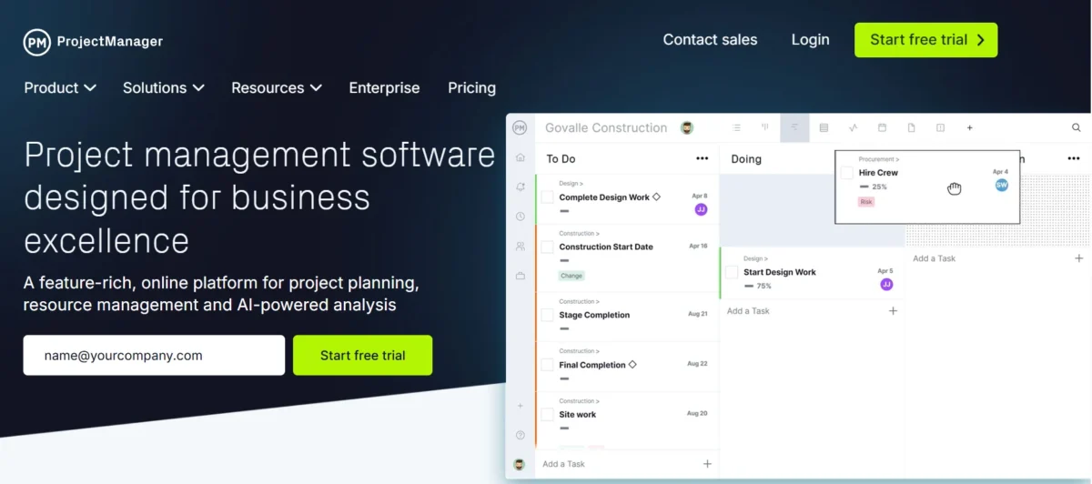 Project management software designed for business excellence